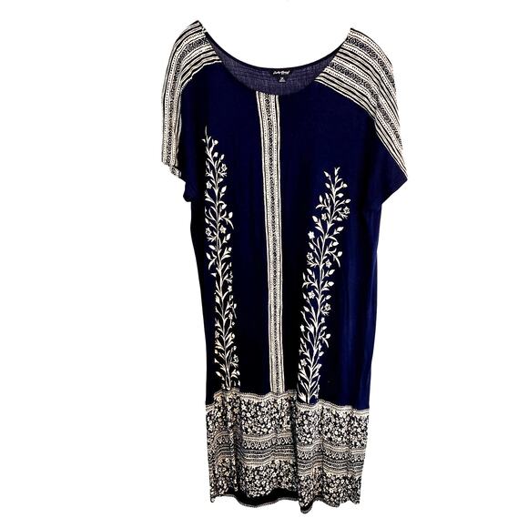 Lucky Brand 1X Women's Dress Blue Plus Size 14W 16W - Picture 1 of 5